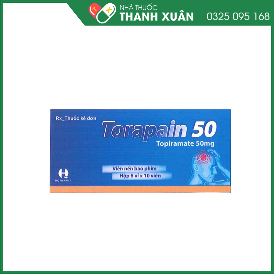 Thuốc Torapain 50mg điều trị động kinh, đau nửa đầu